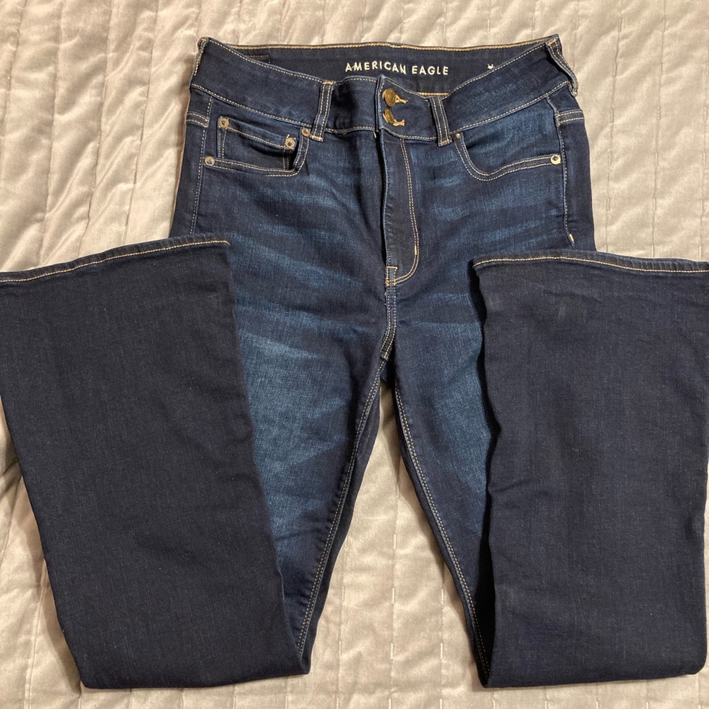 America Eagle flare high waisted jeans